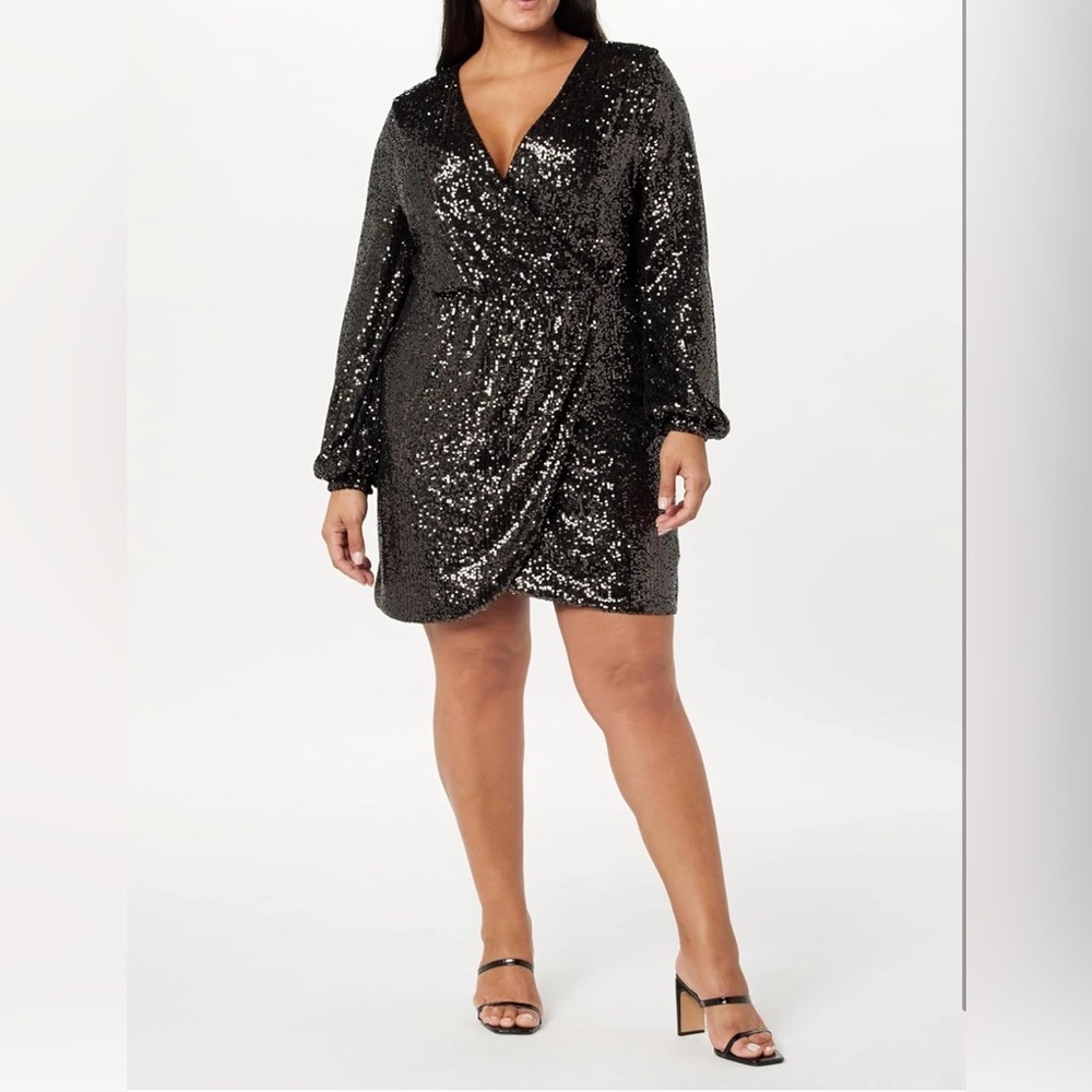 The Drop Women's Helena Sequin Wrap Dress